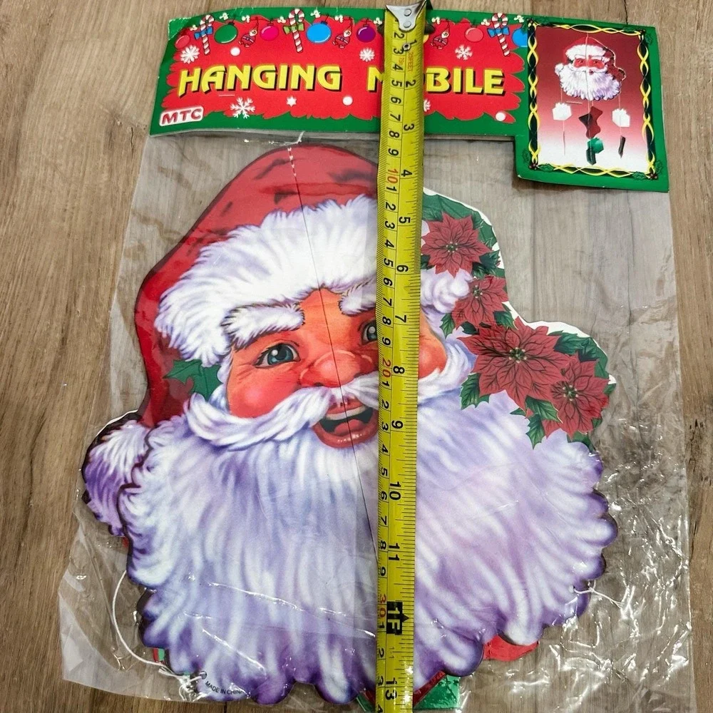 VTG‎ New Christmas Santa Clause Die Cut Mobile 90's Wall Hanging Decor